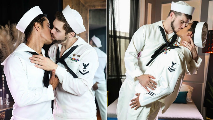 These navy gays are ready to take the plunge! in “Fleet Week“ from Men.com ft Rafael Alencar