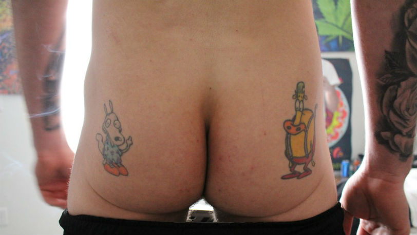 Fraternity X : This new pledge Kris said he wanted to show us some tattoos on his ass