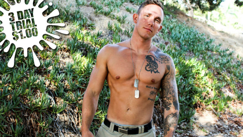 New Active Duty recruit Cole Weston is a sexy soldier with a few tattoos and a great looking cock